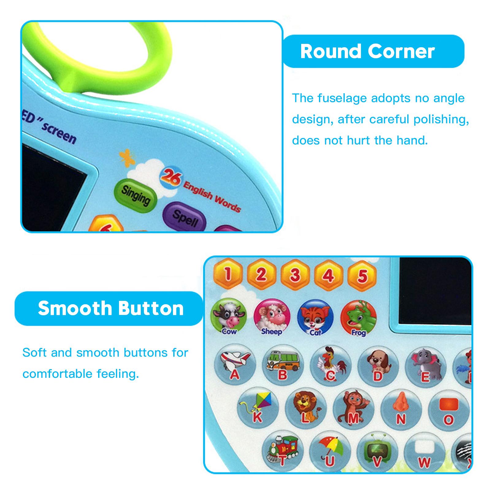 Early Educational Toy Learning Tablet Toddler Computer Toy with LED Screen Display 8 Learning Modes Gift for Age 3-6