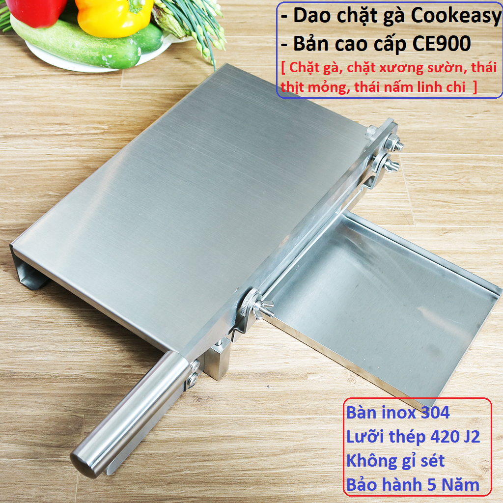 Máy cắt thịt đông lạnh, cắt gà, cắt xương đa năng cầm tay hàng chính hãng Cookeasy. Bản dao chặt gà cao cấp CE900, trọng lượng 3.2 Kg, Size 25x35x8 Cm