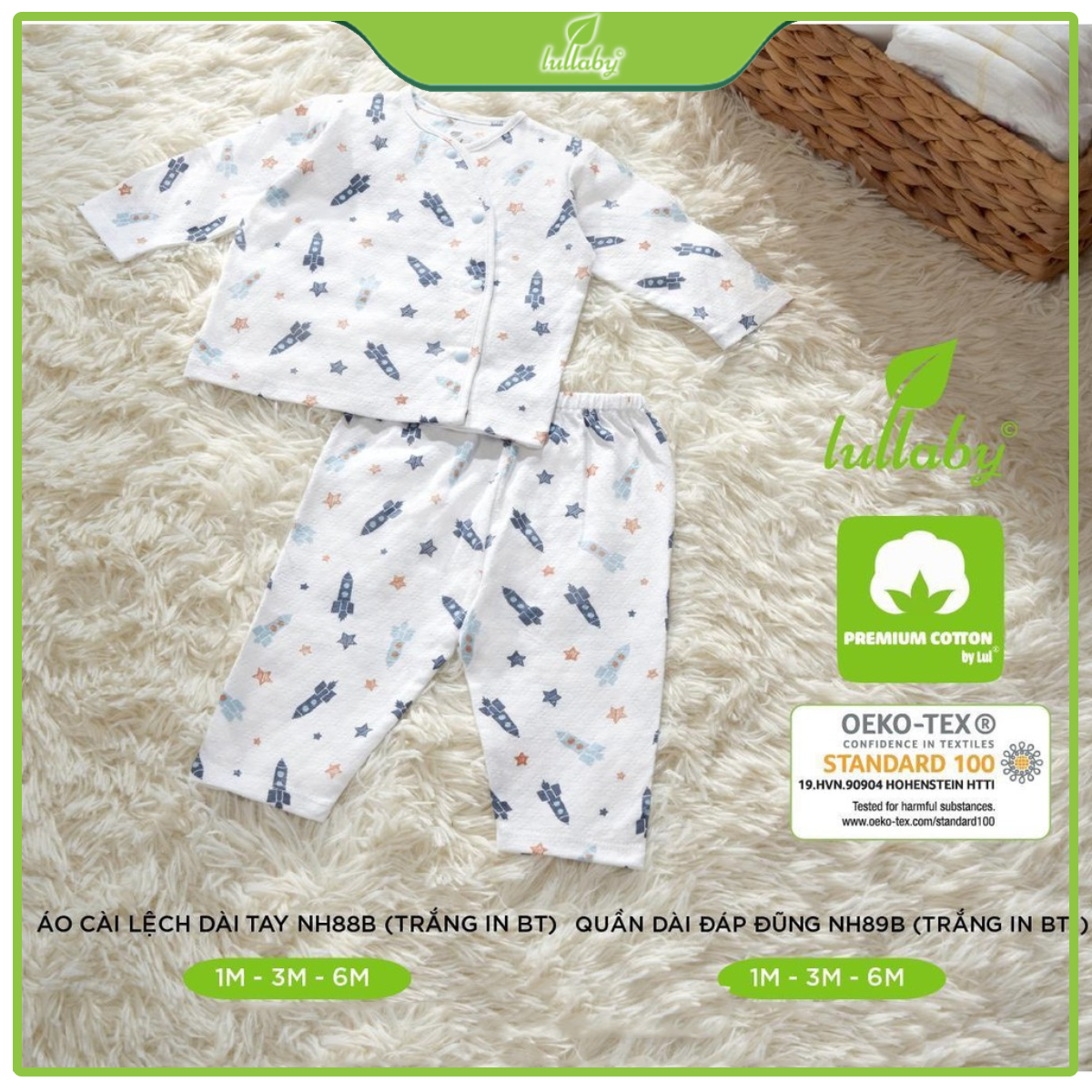 [Giảm đến 50%] Bộ quần áo Lullaby dài tay NH889B - Hàng chính hãng