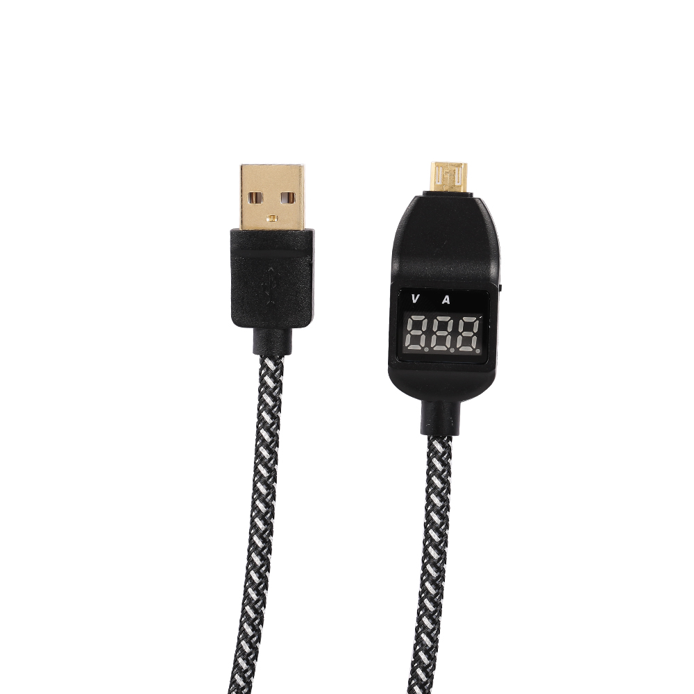 Cáp Sạc Micro USB 1m Hiển Thị Điện Áp Cho Pin Sạc Dự Phòng