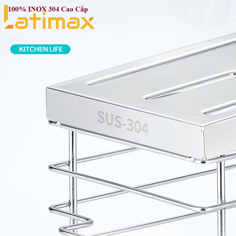 Kệ Để Dao Kéo Nhà Bếp Đa Năng Inox 304 Cao Cấp Kèm Khay Hứng Nước Tiện Lợi - Mẫu Chữ Nhật