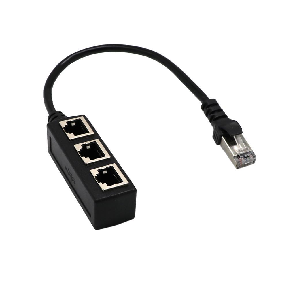 3Pcs RJ45 1 Male to 3 X Female Port LAN Ethernet Network Splitter Cable