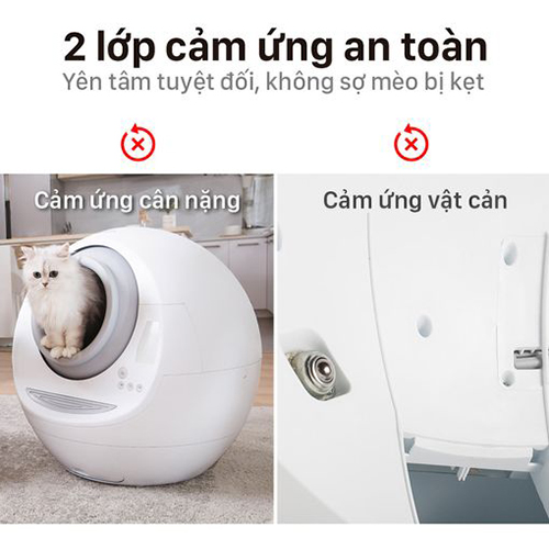 NHÀ VỆ SINH CHO MÈO MT211 THẾ HỆ MỚI TỰ DỌN PHÂN CẢM ỨNG AN TOÀN CHO MÈO KIỂU DÁNG HIỆN ĐẠI CHẤT LIỆU CAO CẤP DỄ DÀNG THÁO LẮP LAU CHÙI HỘC CHỨA LỚN 6L