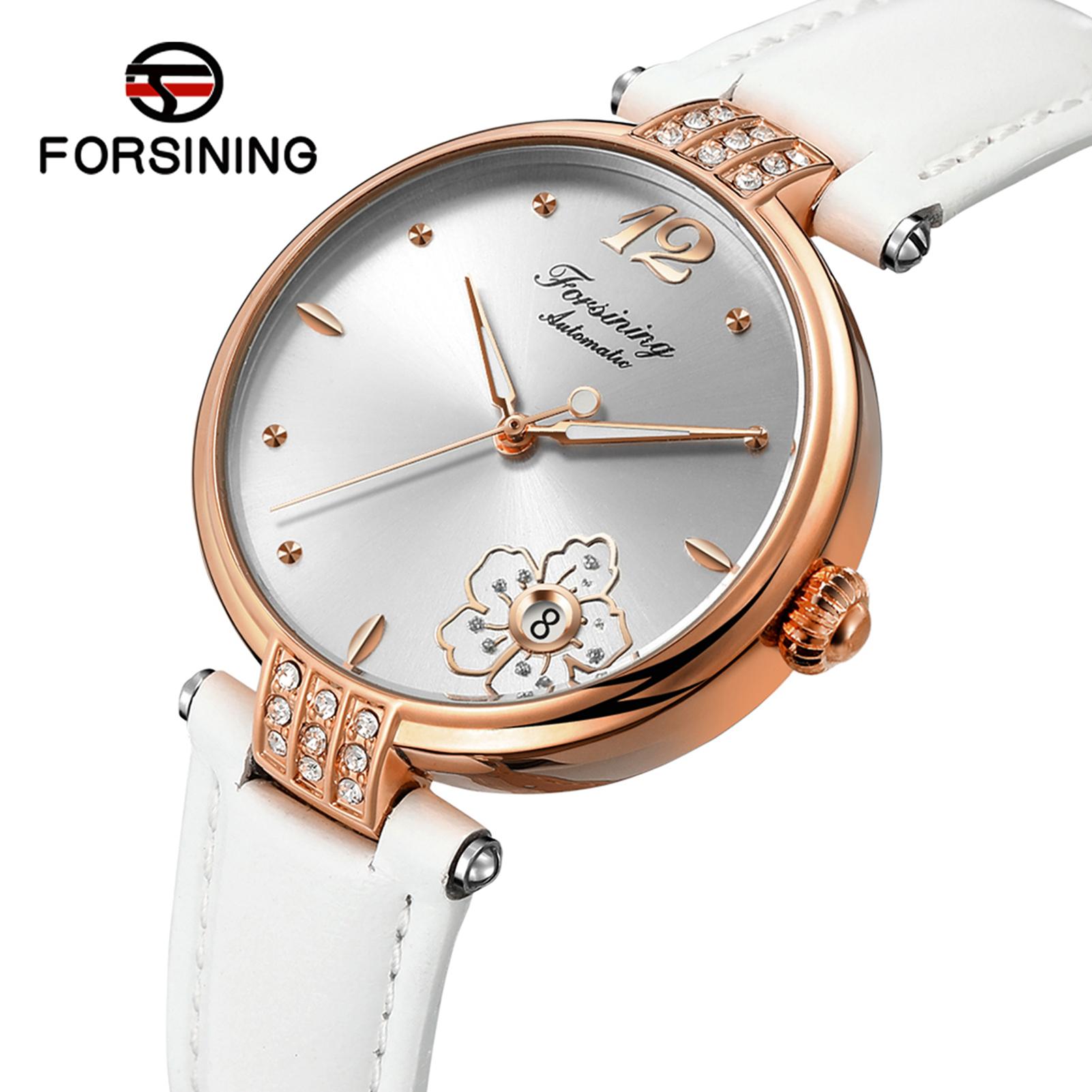 Đồng hồ cơ tự động nữ dây da