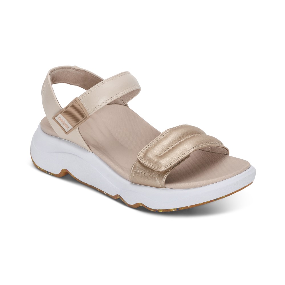 Sandal sức khoẻ nữ Aetrex Whit Champagne