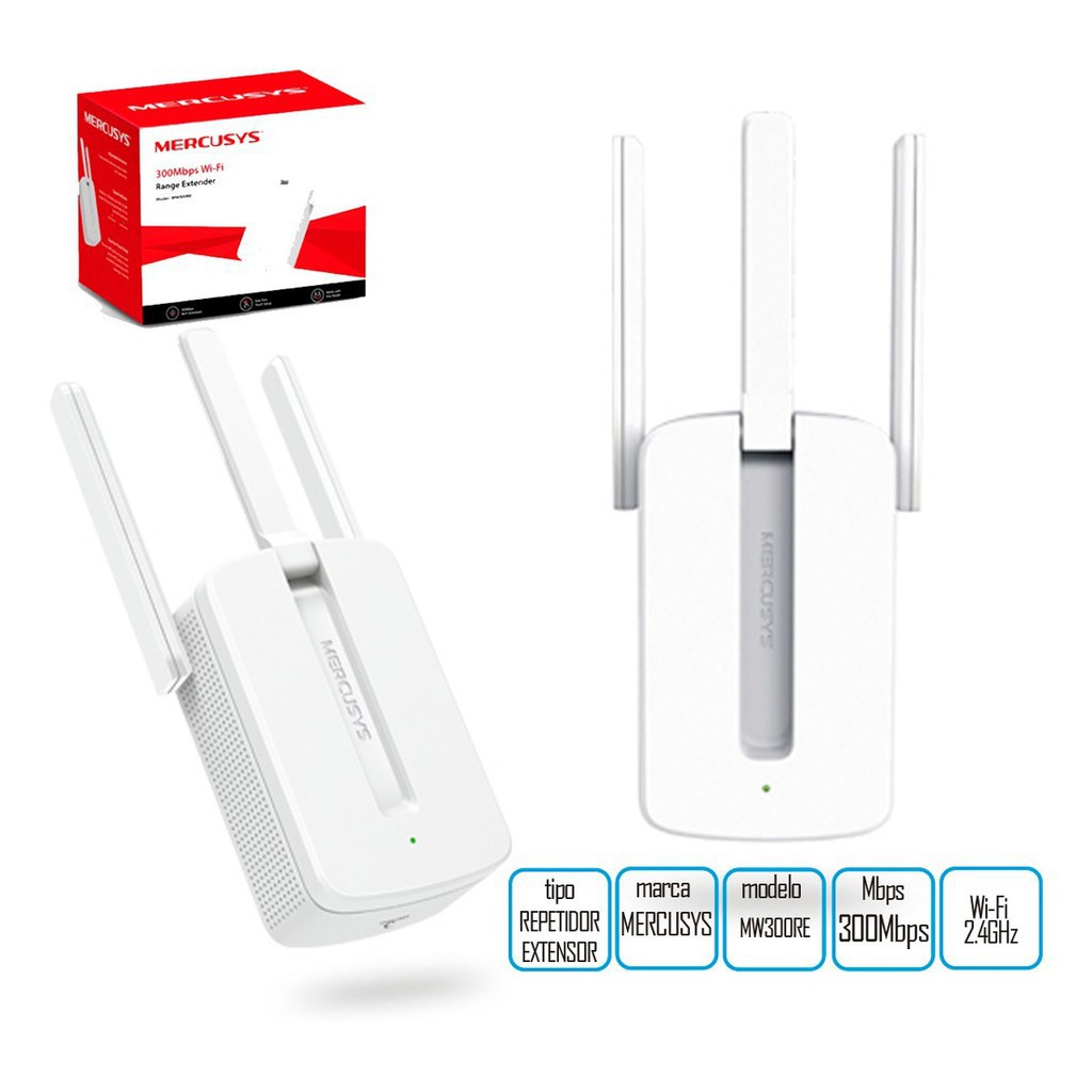 Bộ Kích Sóng Wifi 3 Râu Mercusys 300Mbps Cực Mạnh - Hàng Chính Hãng