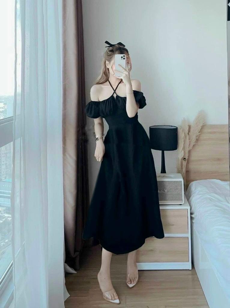 ĐẦM MAXI TAY PHỒNG RÚT DÂY NGỰC MẶC NHIỀU KIỂU 13259
