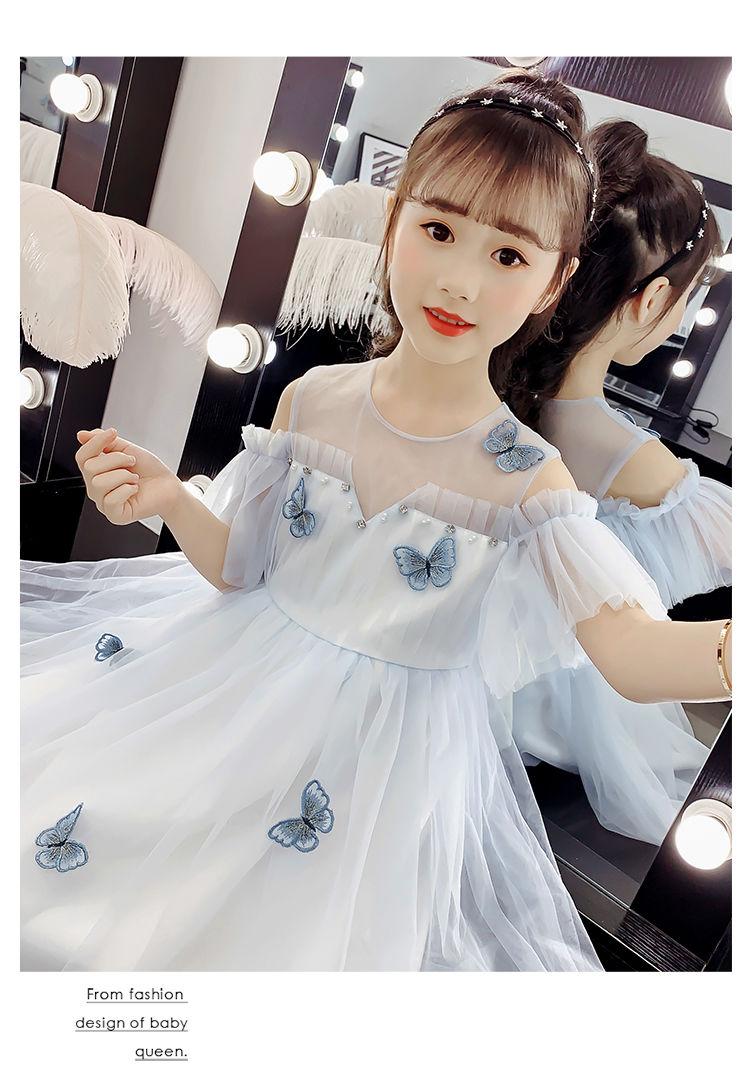 CHENGRUI Cô gái ăn mặc mùa hè váy trẻ em lưới váy công chúa đỏ váy cô gái nhỏ phong cách phương Tây fluffy lụa váy nàng tiên