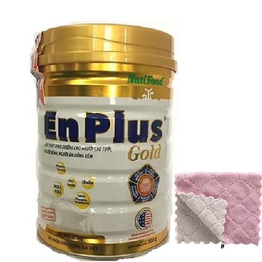 Sữa bột ENPLUS GOLD (900g)- Hãng Nutifood, sữa dinh dưỡng giành cho người trưởng thành, đặc biệt cho người ốm cần phục hồi sức khỏe-tặng khăn đa năng mềm mịn