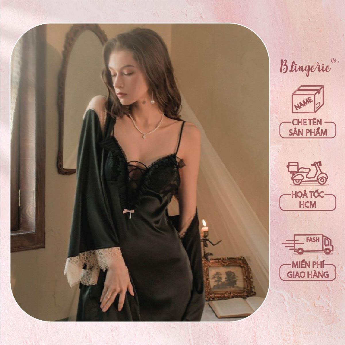 Váy Ngủ Đan Chéo Dây Quyến Rũ - B.Lingerie