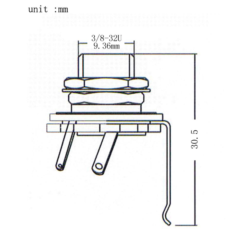 6,35mm 1/4 "Ổ Cắm Mono Jack Cho Pickup Guitar điện