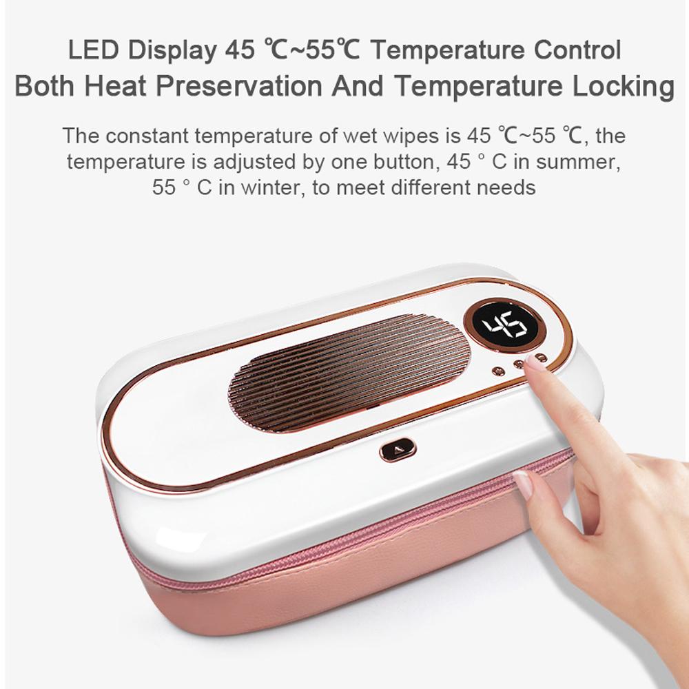 USB Infant Wet Wipes 5000mah 45-55℃ Dispenser Portable Diaper Wipe Warmer with Temperature Heating Control