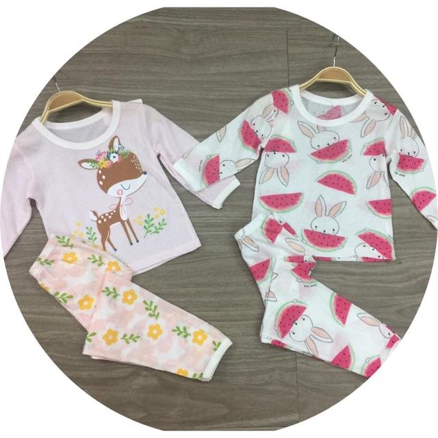 Đồ Bộ Dài Tay Cotton Thông Hơi Bé Trai Bé Gái 7-22kg