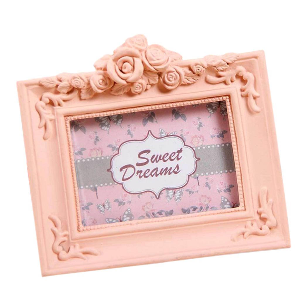 Romantic Resin Picture Photo Frame with Stand Family Girls Photos Display S
