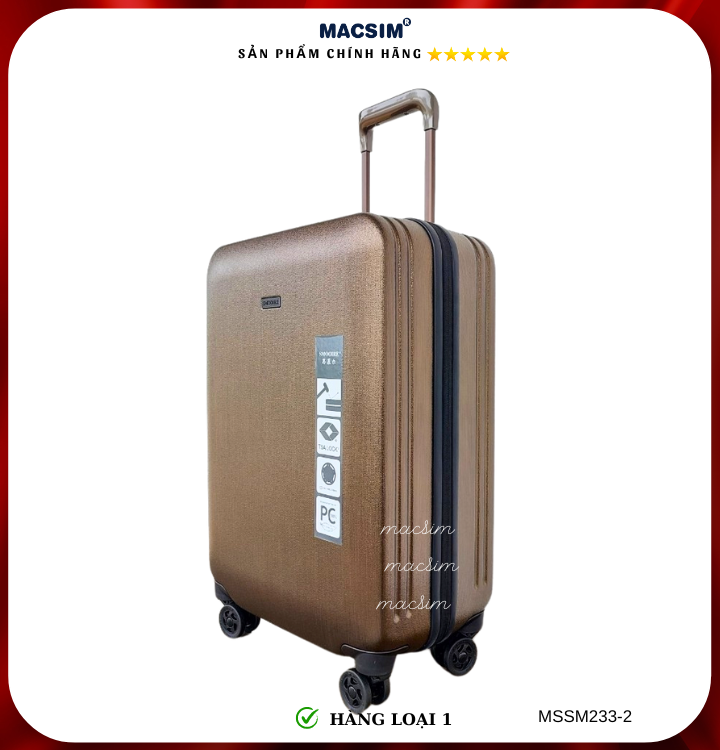 Vali cao cấp Macsim Smooire MSSM233 cỡ 21 inch màu gold - Hàng loại 1