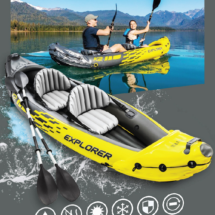 Thuyền kayak bơm hơi EXPLORER 2 người INTEXX . Thuyền đôi dã ngoại du lịch cao cấp