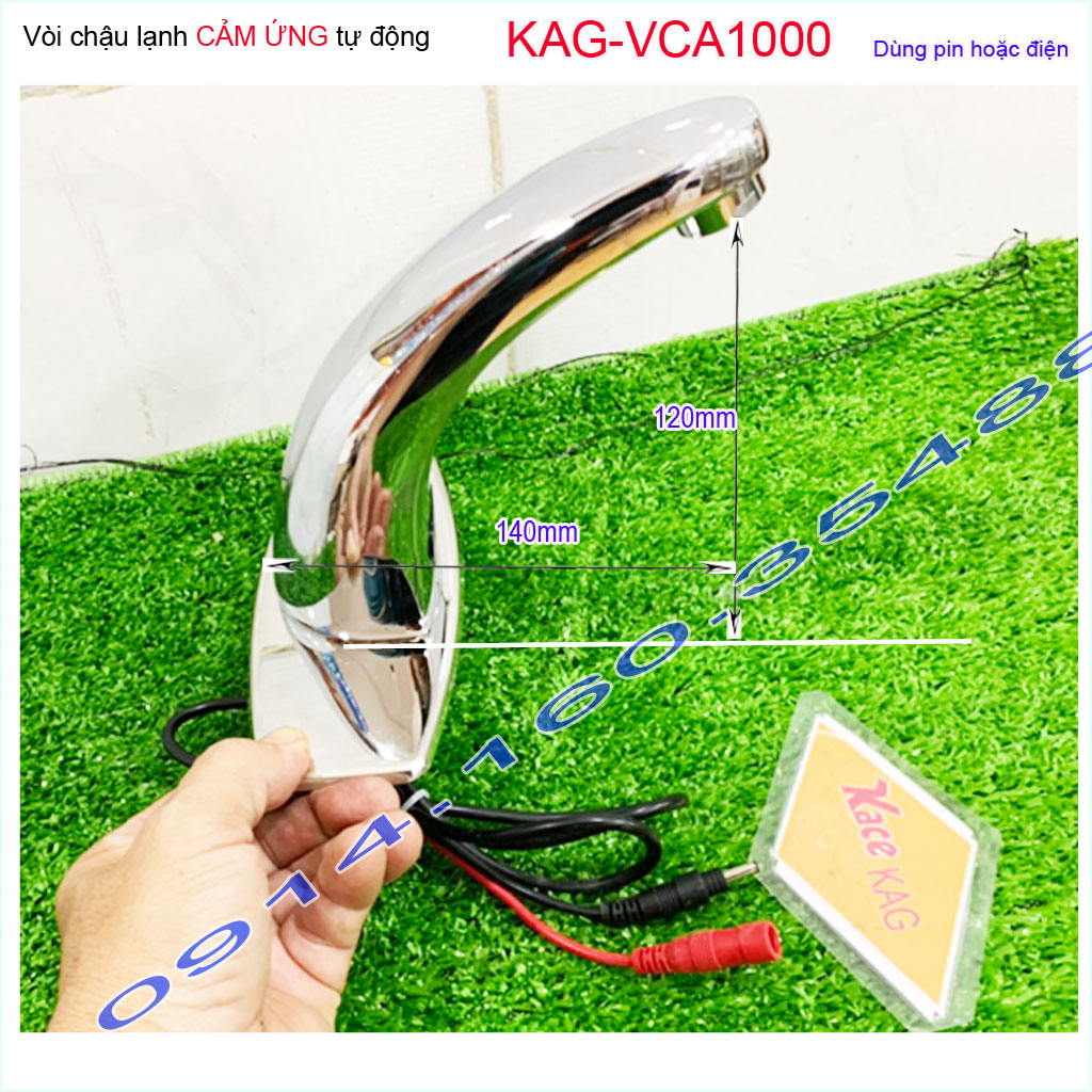Vòi lạnh cảm ứng hồng ngoại KAG-VCA1000 2in1 điện-pin, Vòi chậu tự động tắt mở nước sử dụng trên 20,000 lần siêu bền tiết kiệm nước