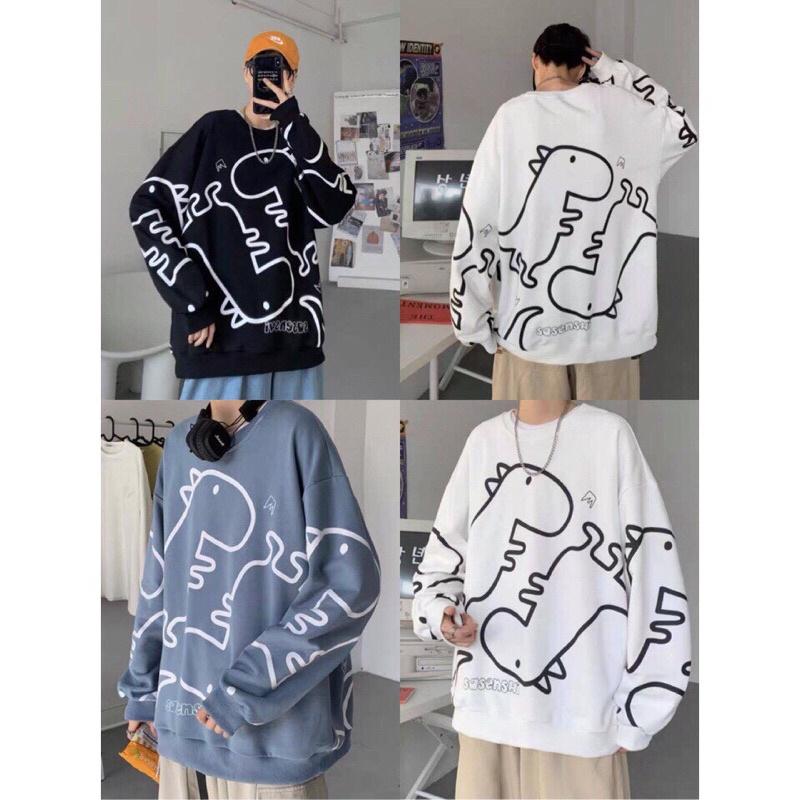 Áo Sweater Chất Nỉ Ngoại Bông Dày Dặn_Áo Form Rộng Dài Tay Phồng_Chất Vải Mịn Không Xù Lông_Form Unisex Nam Nữ Ok