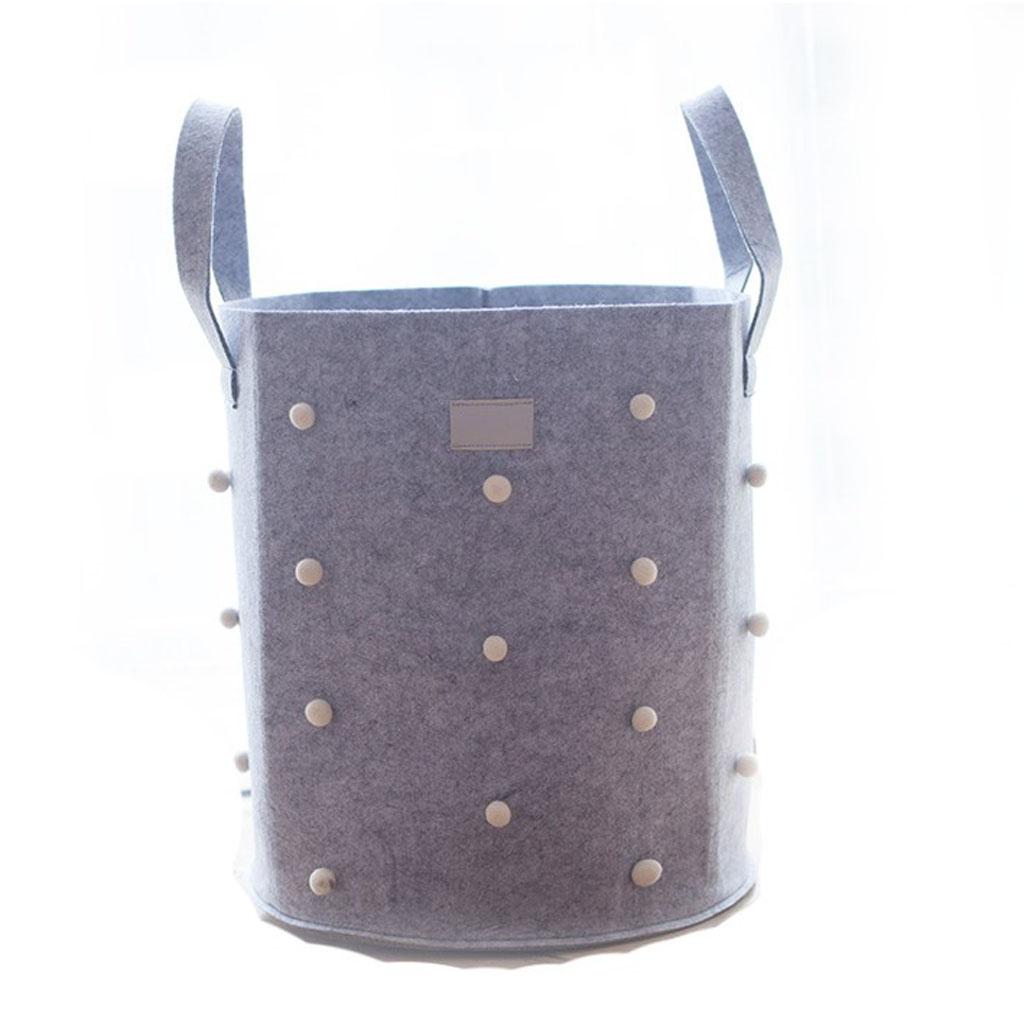 Cotton Felt Storage Laundry Basket Kid's Toy Basket Photo Props with Handle