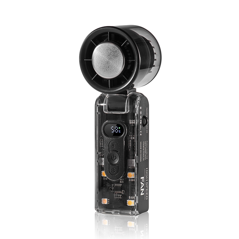 Quạt Sò Lạnh Gấp Gọn 3000Mah Fc08 Với 7 Cánh Quạt 100 Cấp Gió, Màn Hình Led Vỏ Trong Suốt