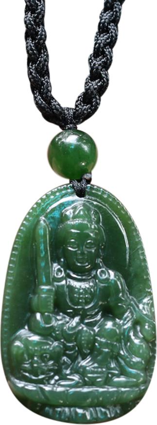 Mặt Dây Chuyền Văn Thù Bồ Tát Ngọc Bích Ngọc Quý Gemstones GA108