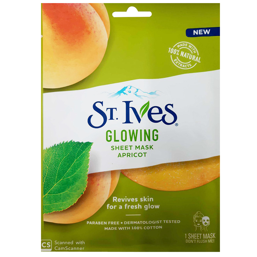 Mặt Nạ Phục Hồi Tươi Tắn St. Ives Glowing Sheet Mask Apricot - 1 Miếng