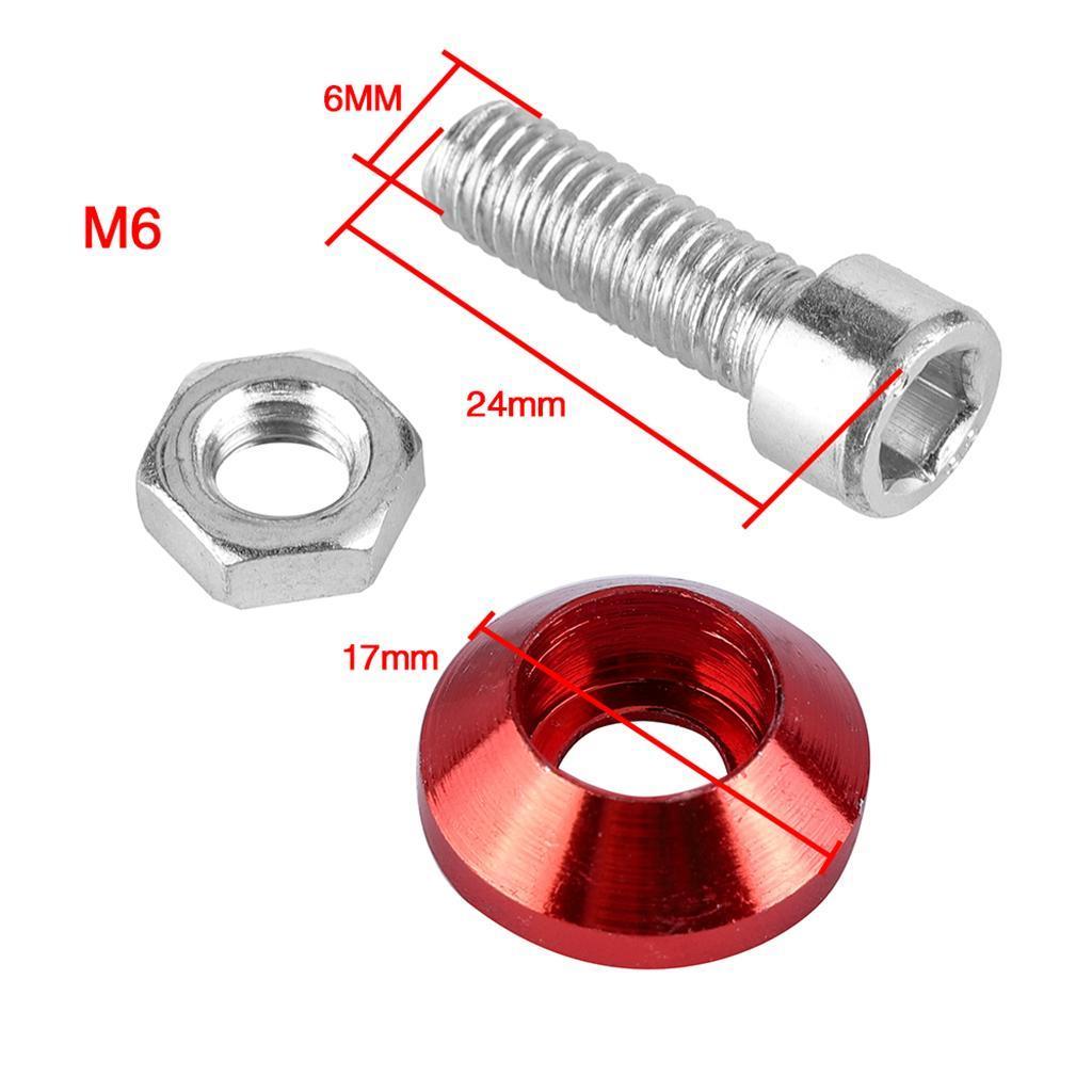 Red Aluminum Bumper Washer Engine Bay Screw Dress Up