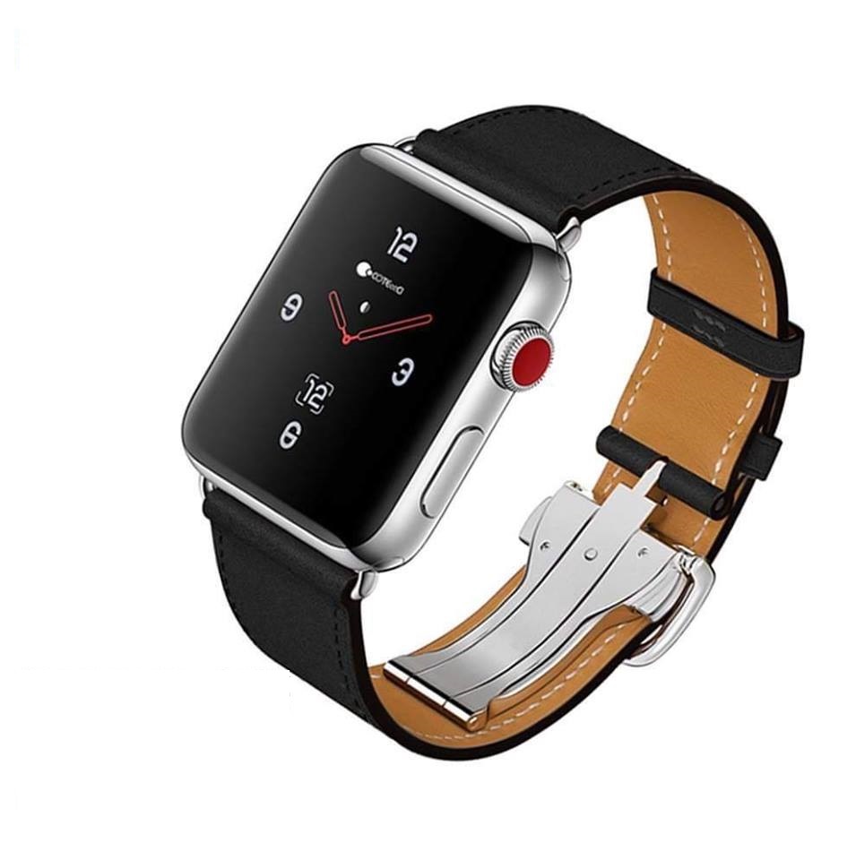 Dây da hermes Apple watch khoá bướm - chống gãy dây size 38mm