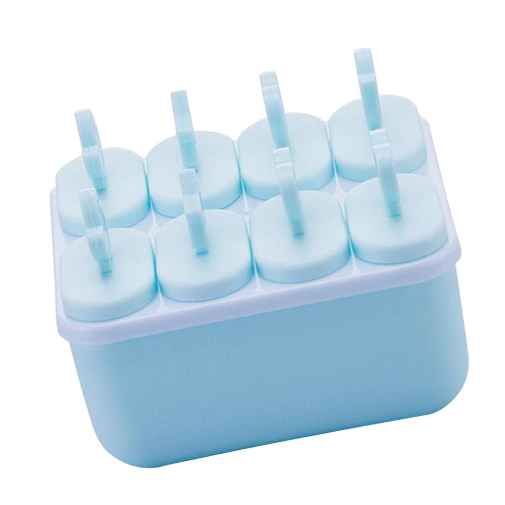 Ice Pop Maker Mold Popsicle Ice Cream Mould Frozen 6/8 Cells Square Blue