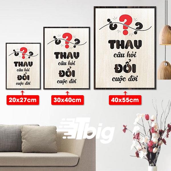 Tranh slogan treo tường TBIG126 - Trang động lực thay đổi câu hỏi đổi cuộc đời