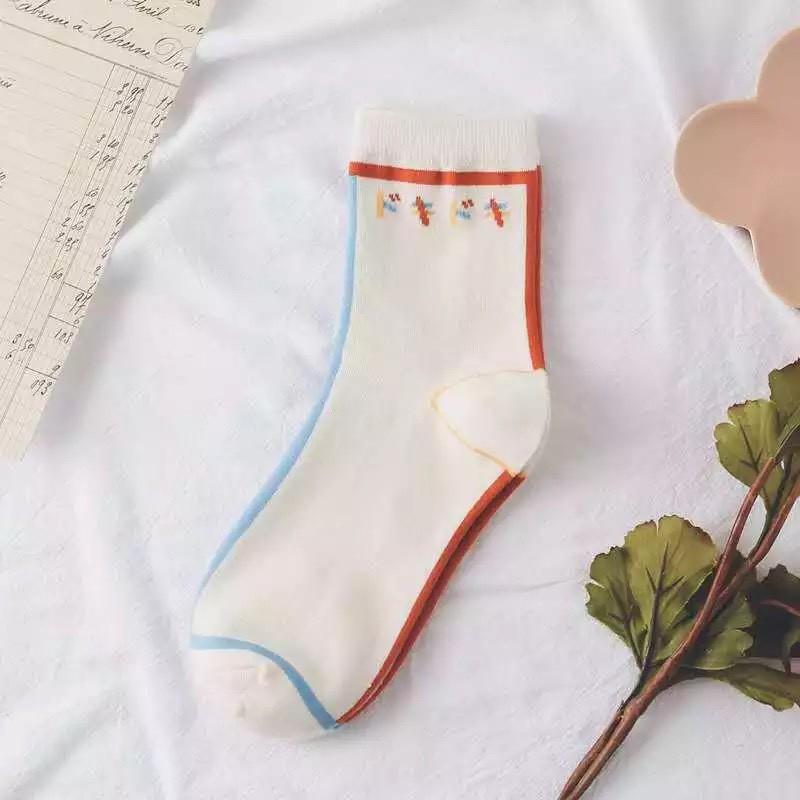 Tất nữ cổ cao Họa tiết Nhật Bản Vớ cao cổ nữ Chất cotton Cute dễ thương