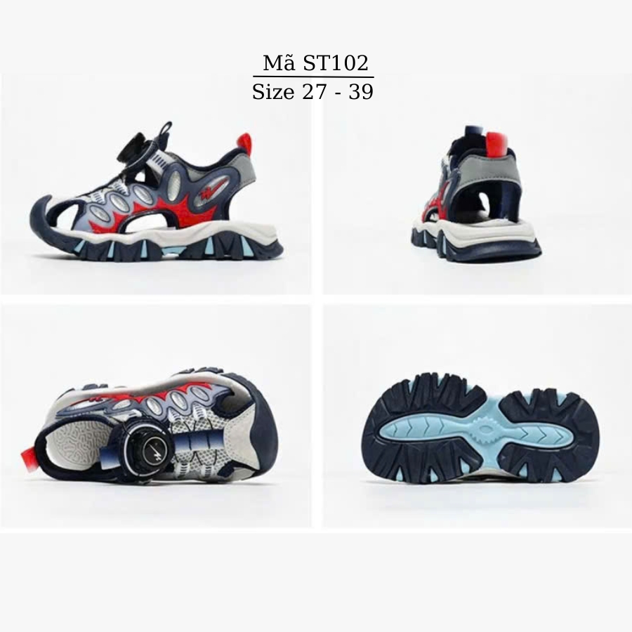 Sandal bít mũi bé trai 3 - 15 tuổi W.Kids dáng thể thao năng động cá tính đi học đi biển mùa hè ST102