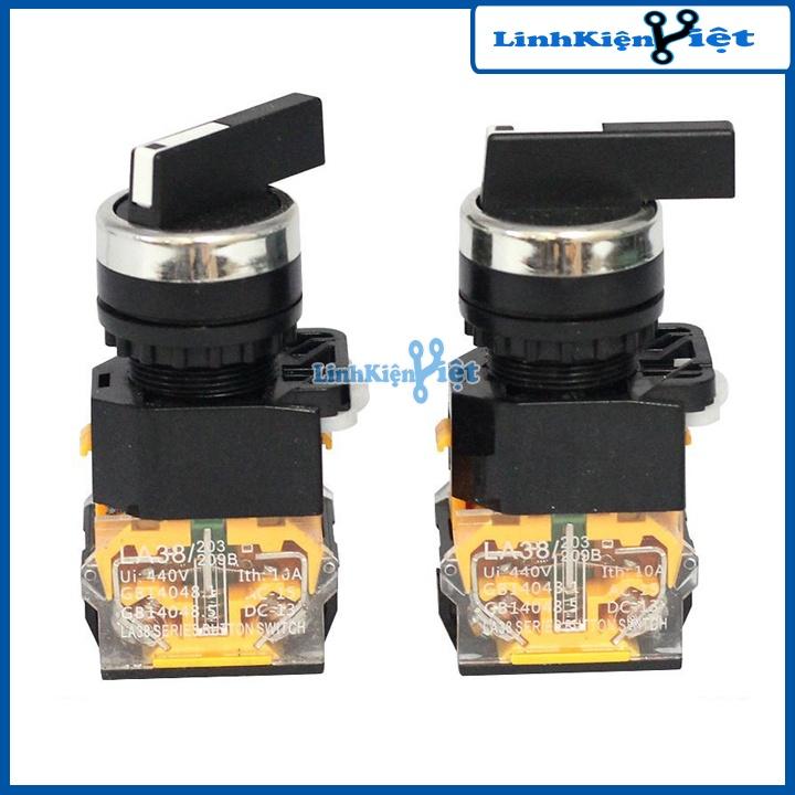 Công Tắc Xoay 3 Vị Trí LA38 440V-10A Tự Hồi