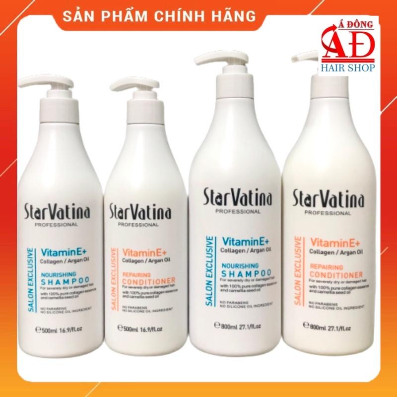 [+Tặng mũ trùm][StarVatina] Bộ dầu gội xả dưỡng sinh phục hồi tóc hư tổn Star Vatina Spain chính hãƞg + Gội xả gói Karseell 15ml