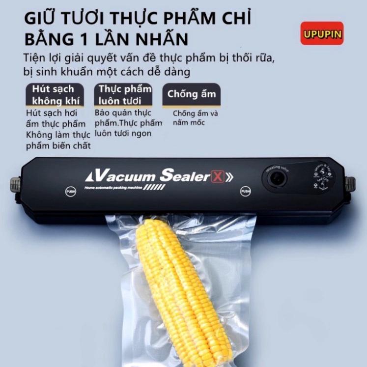 Máy Hút Chân Không Thực Phẩm Kèm Hàn Miệng Túi Vacuum Sealer ( tặng 10 túi hút )