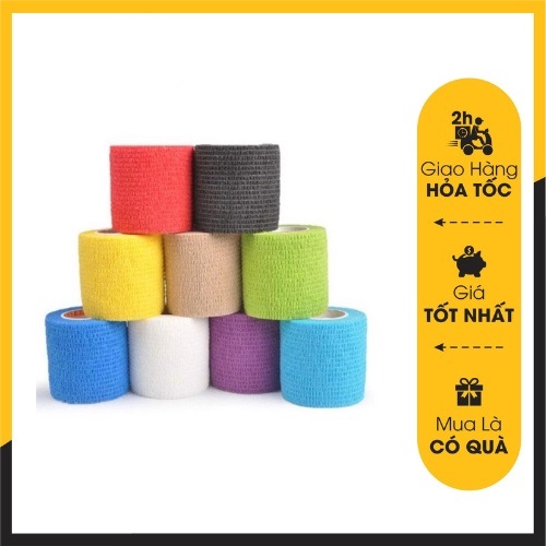 Combo Hộp 24 Cuộn Băng Cuốn Tự Dính, Băng Cuốn Cao Su Non, Băng Keo Thể Thao Chống Chấn Thương (Kích thước 5cm*4.5m), Băng keo thể thao đá bóng, băng cuốn thể thao vải tự dính, băng quấn y tế cuốn ngón tay, cổ tay, cổ chân - Hàng chính hãng dododios