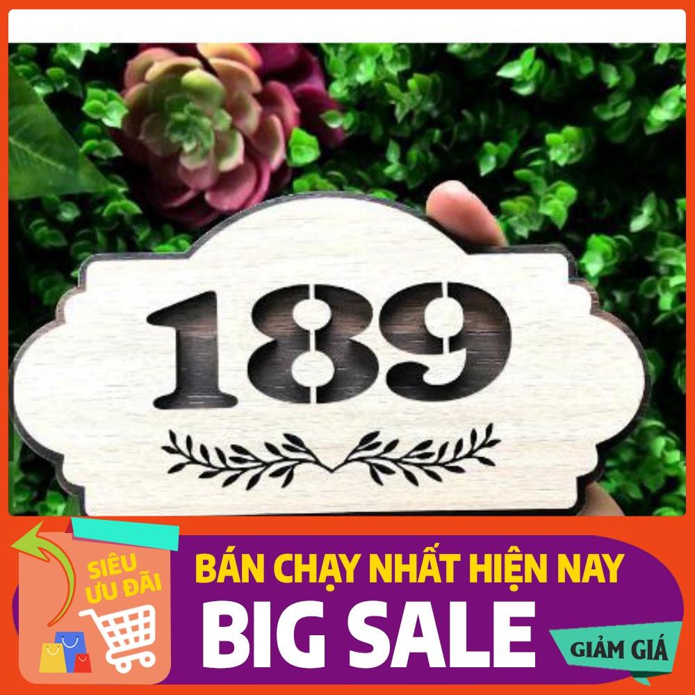 Bảng số phòng gắn cửa khách sạn, nhà hàng bằng gỗ cắt laser 2 lớp | trang trí homestay
