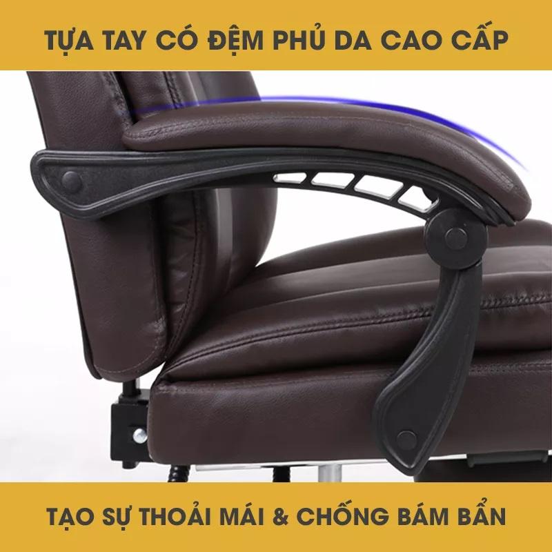 Ghế giám đốc ngả lưng135 độ, có gác chân, ghế phủ da PU cao cấp, chân ghế kim loại - T8098