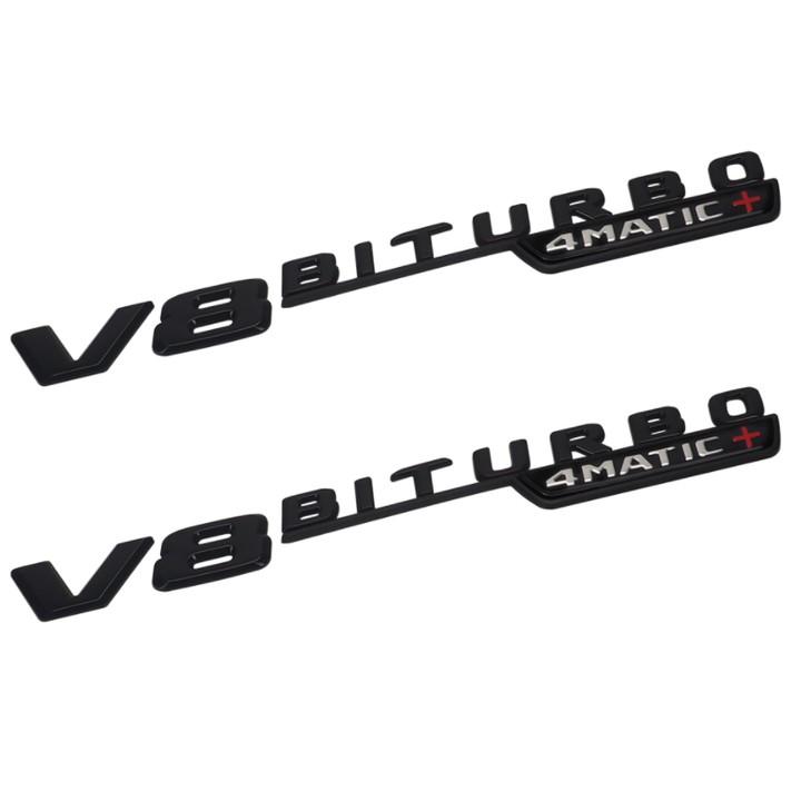 Bộ 2 Decal tem chữ V8 Biturbo-4Matic dán hông xe Mercedes
