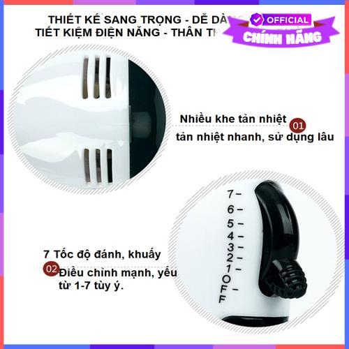 Dụng Cụ Nhào Bột Trộn Kem Đánh Trứng Cầm Tay Vouller Đa Năng 7 Tốc Độ 180W - Hàng Chính Hãng