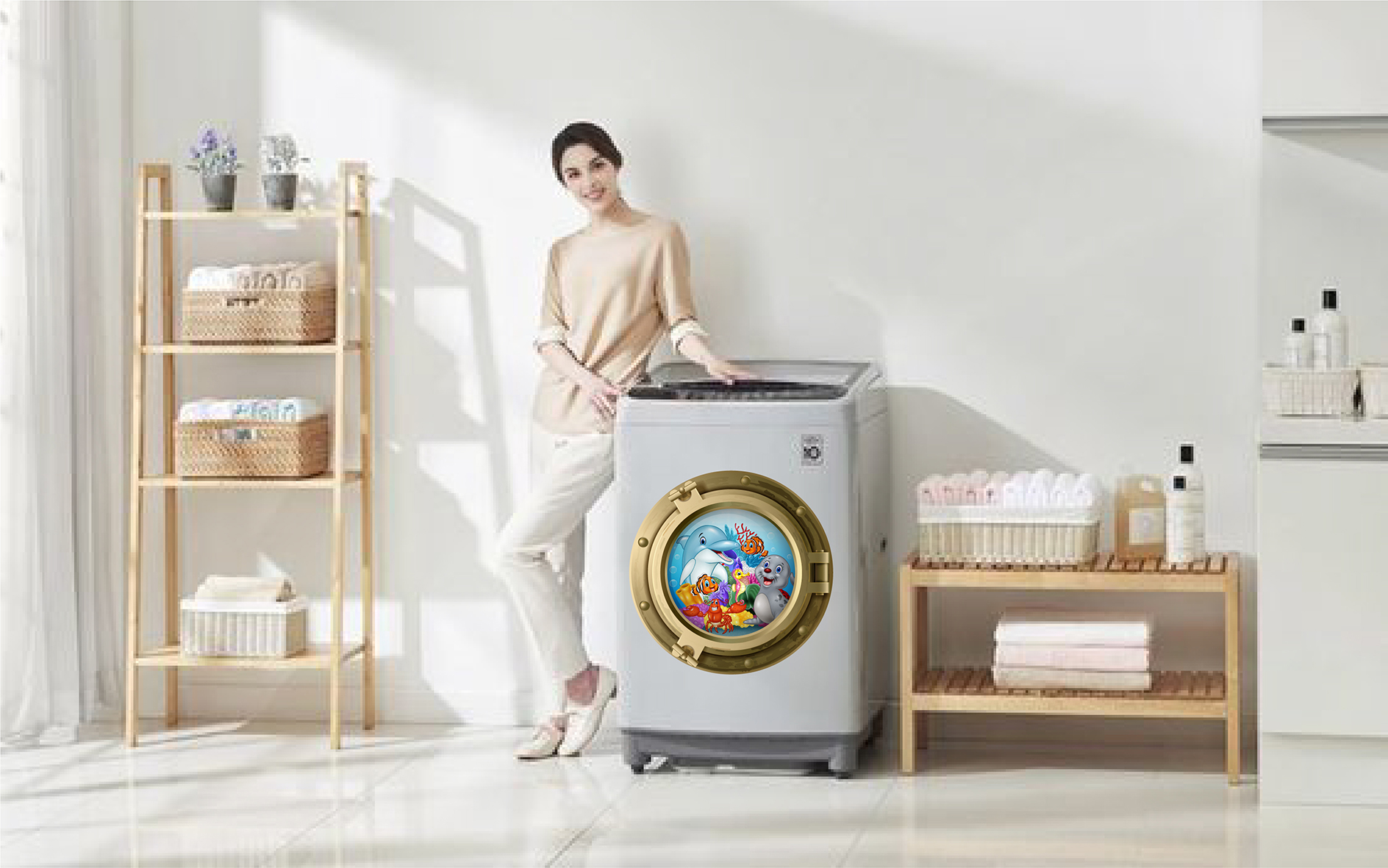 Decal trang trí máy giặt số 4