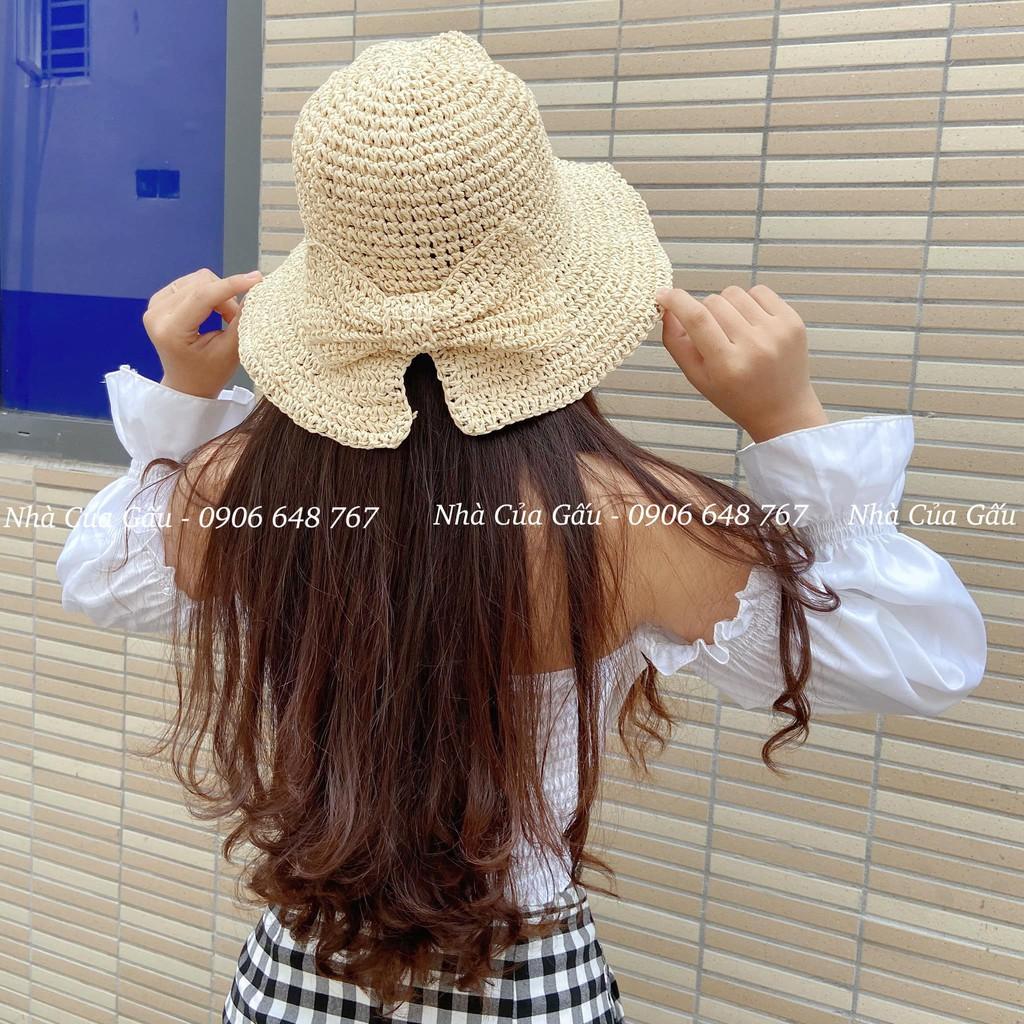 Nón cói đính nơ bảng bự