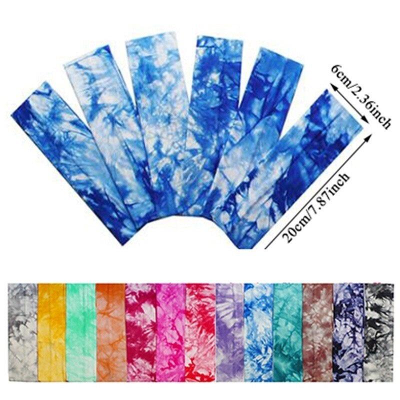 Sport Yoga Hair Bands Women Men Tie-dye Color Sports Sweat-absorbent Elastic Summer Cotton Soft Turban Headband Hairbands