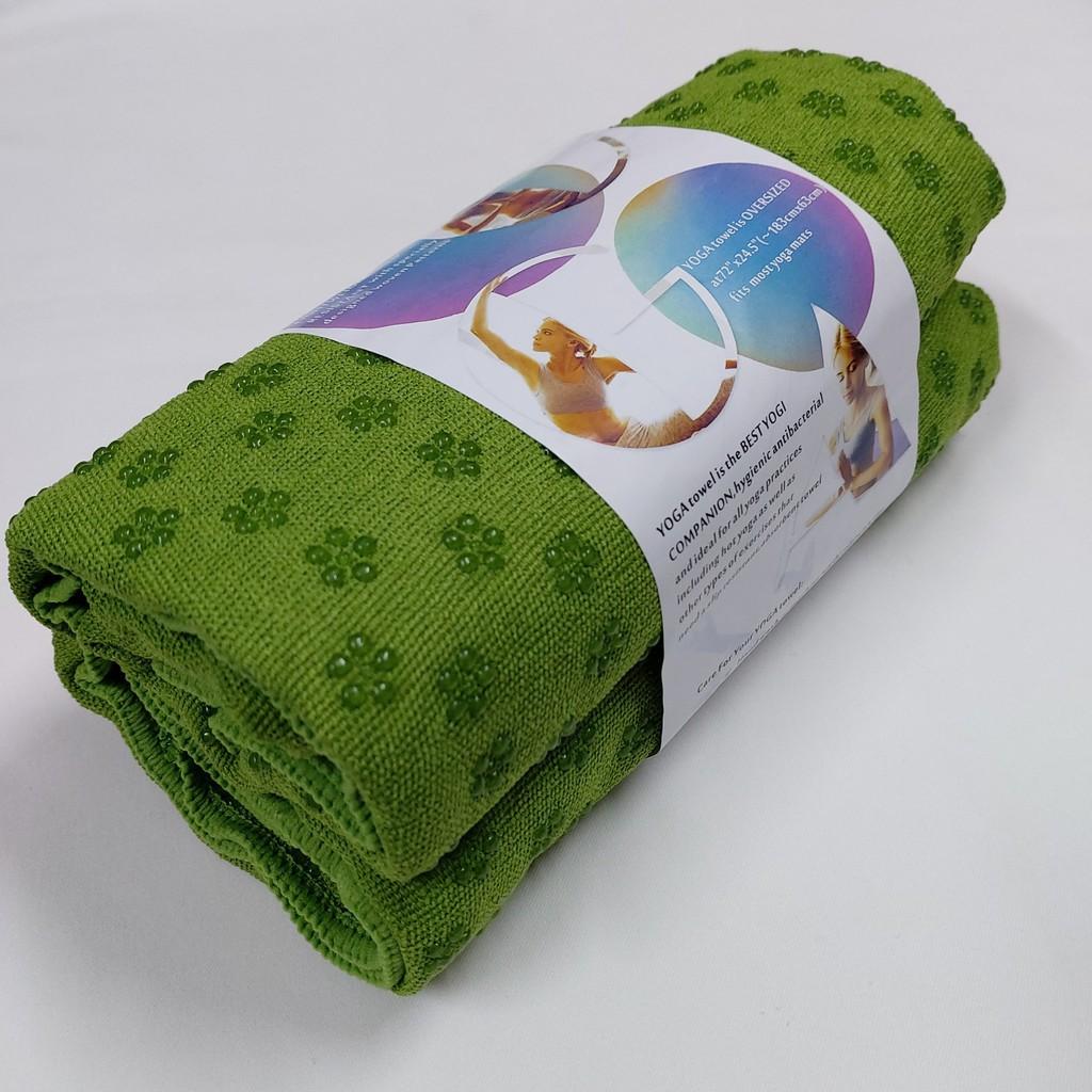 Khăn trải thảm phủ hạt cao su 183x63cm - Khăn trải thảm yoga chất liệu cotton thấm hút mồ hôi - chống trơn trượt