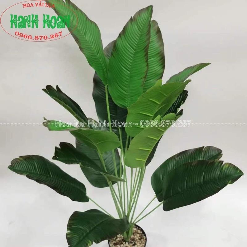 CÂY 18 LÁ CÁC LOẠI (MONSTERA, CHUỐI, LÁ MÔN,..) CAO 80CM- CÂY GIẢ DERCOR