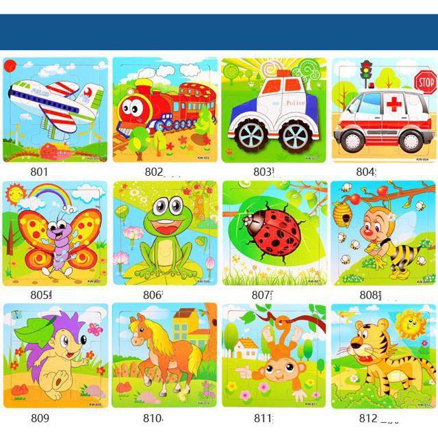 Xếp hình gỗ 9 mảnh cho bé