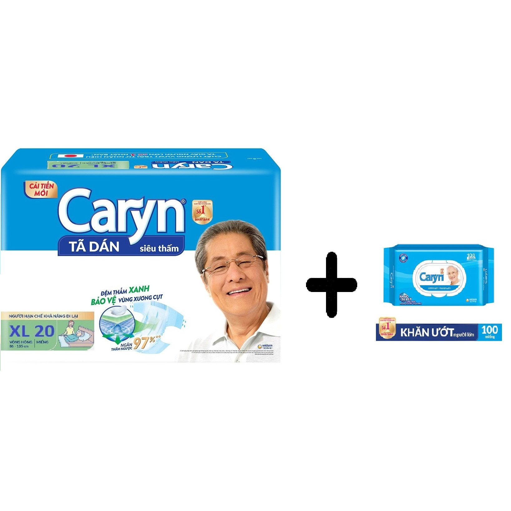 CARYN TẢ DÁN X-L20 (TẶNG HỘP KHĂN GIẤY ƯỚT CARYN 100 MIẾNG)