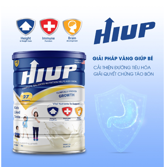 Sữa bột HIUP tăng chiều cao cho trẻ từ 2 đến 15 tuổi - Hộp 650gram