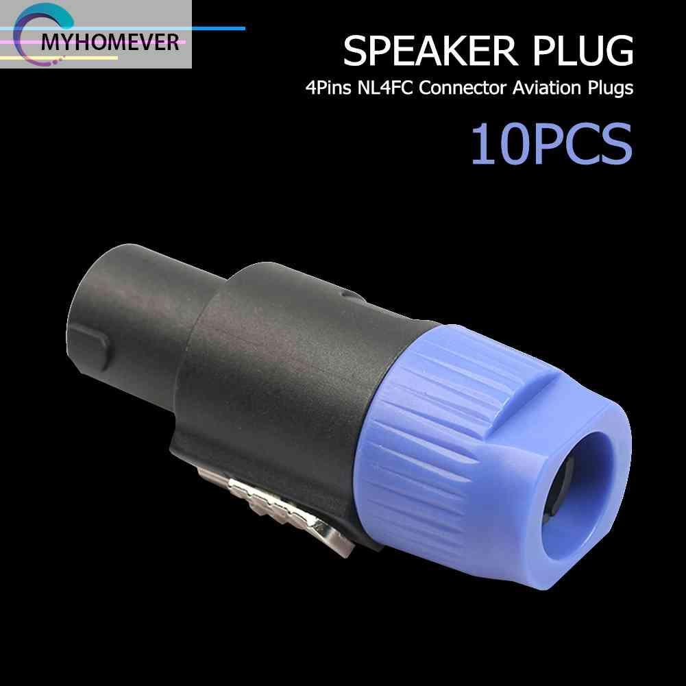 Set 10 Đầu Nối Dây Cáp Âm Thanh 4 Cực 4 Chấu NL4FC