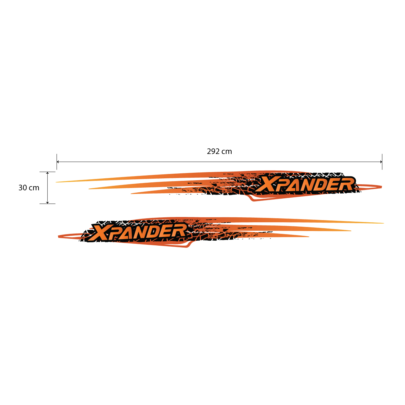 Decal xe oto, tem xe thiết kế, dành cho xe Xpander phong cách WRAP 52, KT 292x30cm